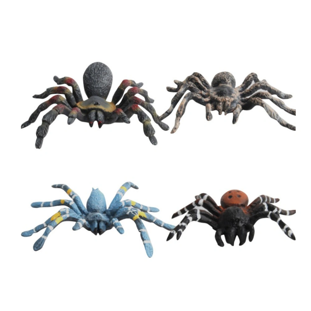 4pcs Horror Simulation Spider Tricky Props Scary Decoration Party Supplies for Halloween April Fools' Day Haunted House Bar