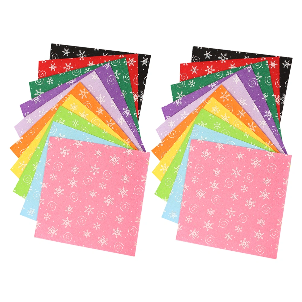 20pcs Handmade DIY Non-woven Fabrics Christmas Snowflake Pattern Cloth DIY Craft Fabric for Kids Children (Black + Pink + Red, 15x15CM)