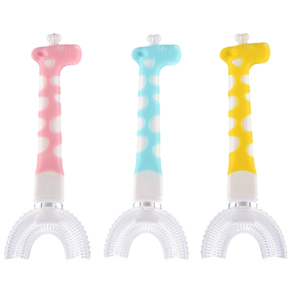 3Pcs Children Silicone Toothbrushes U Shaped Toothbrushes Manual Kids Toothbrushes