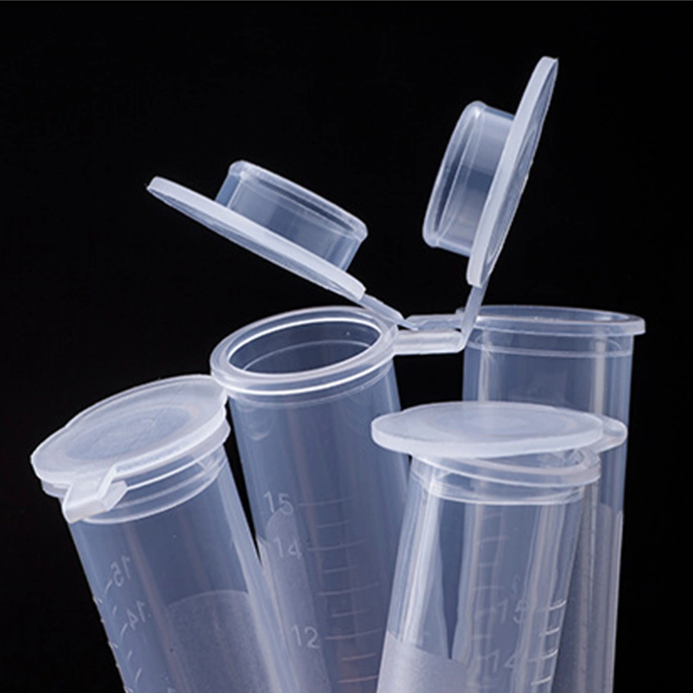 100pcs 15ml Centrifuge Tubes Transparent Plastic Membrane Solutions Test Tubes