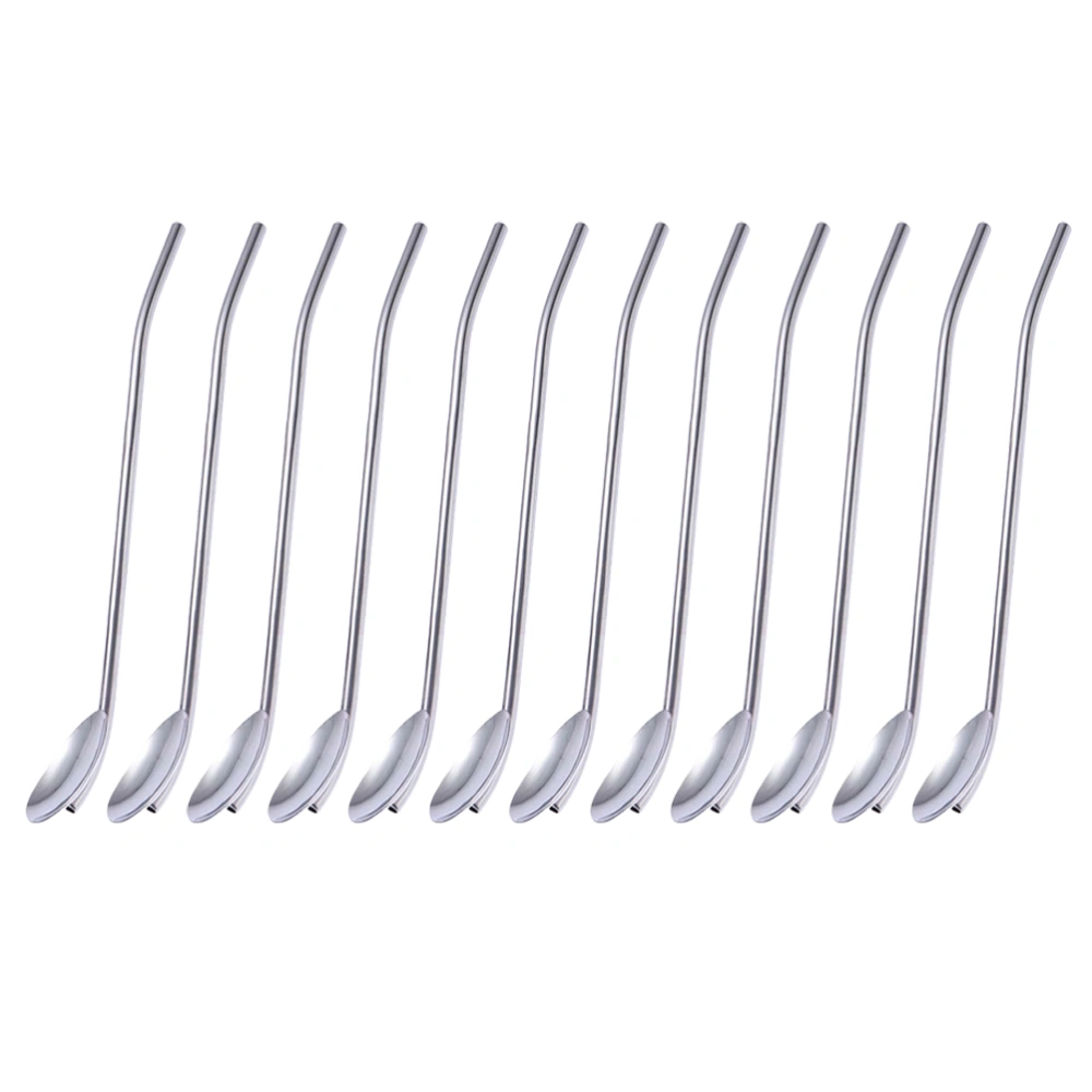 12Pcs 304 Stainless Steel Swizzle Sticks Honey Dipper Mixing Spoon Spherical Stir Stick for Coffee Milk