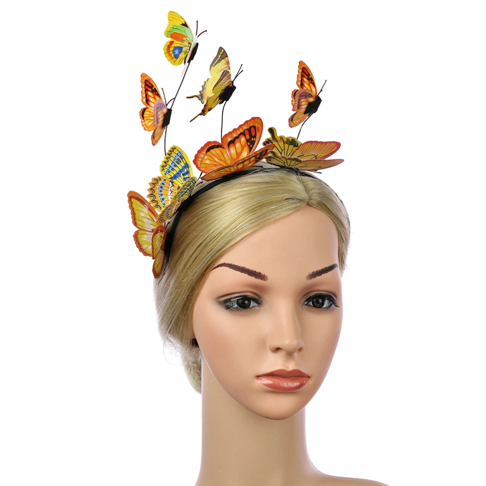 3D Headband Dancing Party Colorful Hair Performance Hair Accessories (Orange)