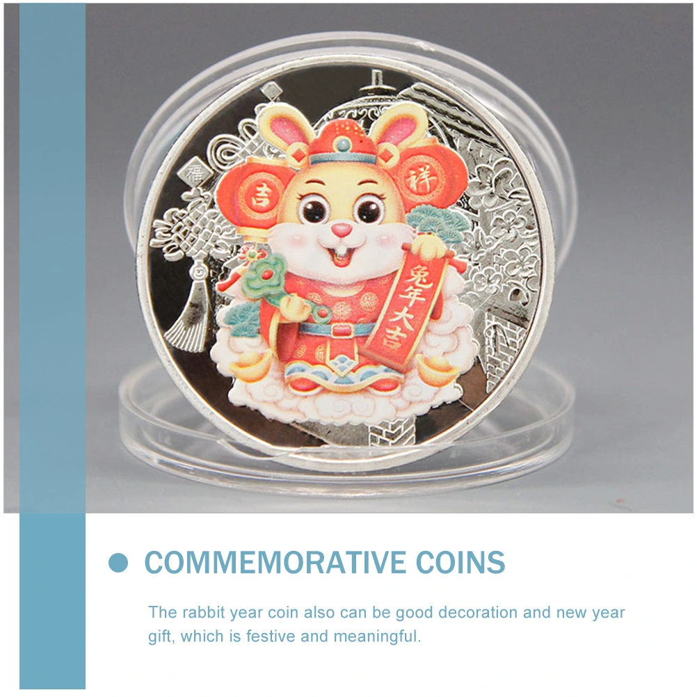 6pcs Year of the Rabbit Coins Decorative 2023 Rabbit Coins Commemorative Coin Gifts Home Decors