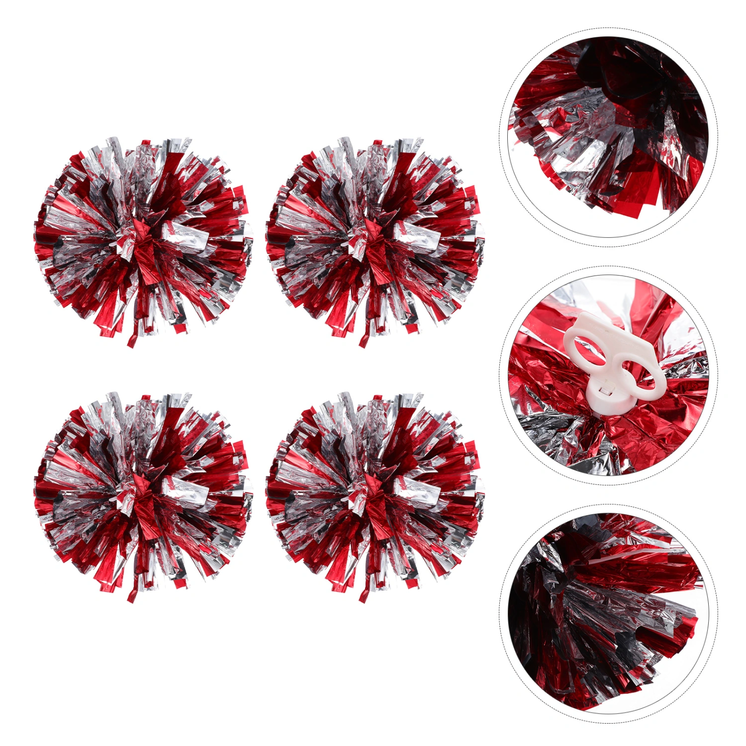 4pcs Portable Cheerleading Hand Flowers Cheerleader Pom Poms for Sports Events