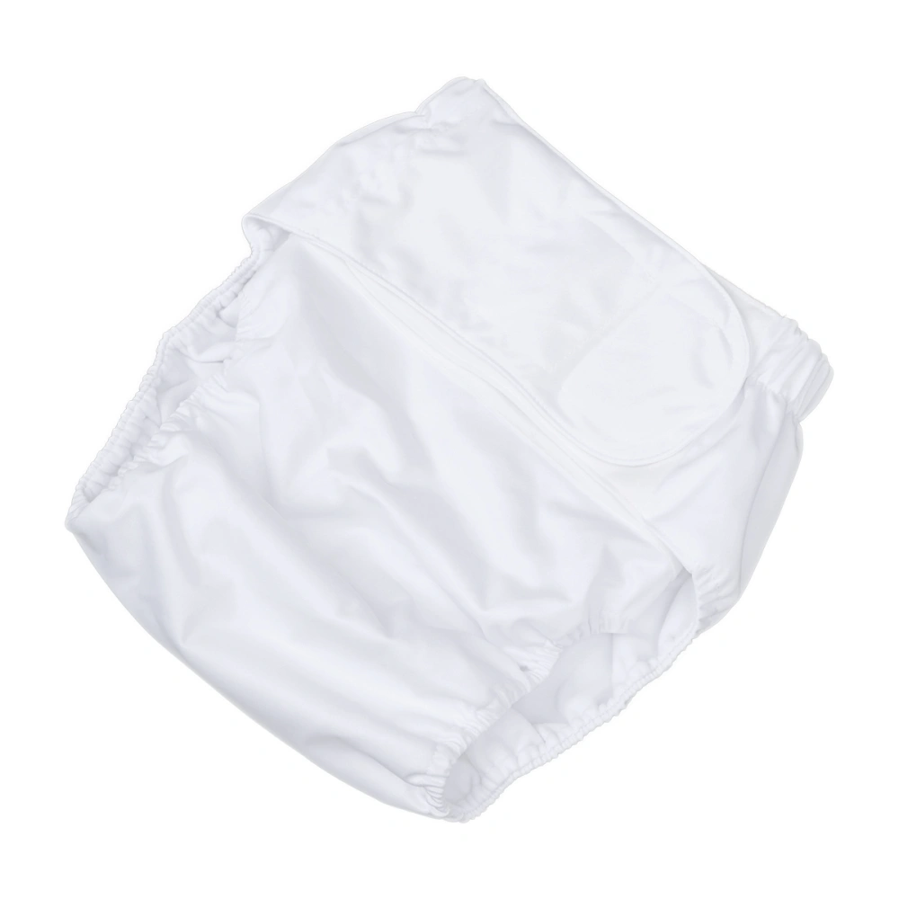 Adult Diaper Washable Incontinent Care Reusable Super Absorbency Nappy Medium Incontinence Underwear Napkin Adult Pants for Elderly (White)