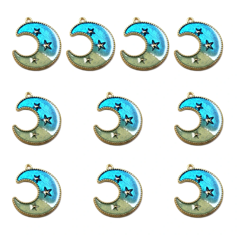 10pcs Alloy Crescent Moon Pendants Chic Charms DIY Jewelry Making Accessory for Sweater Chain Necklace (33*30*2mm)