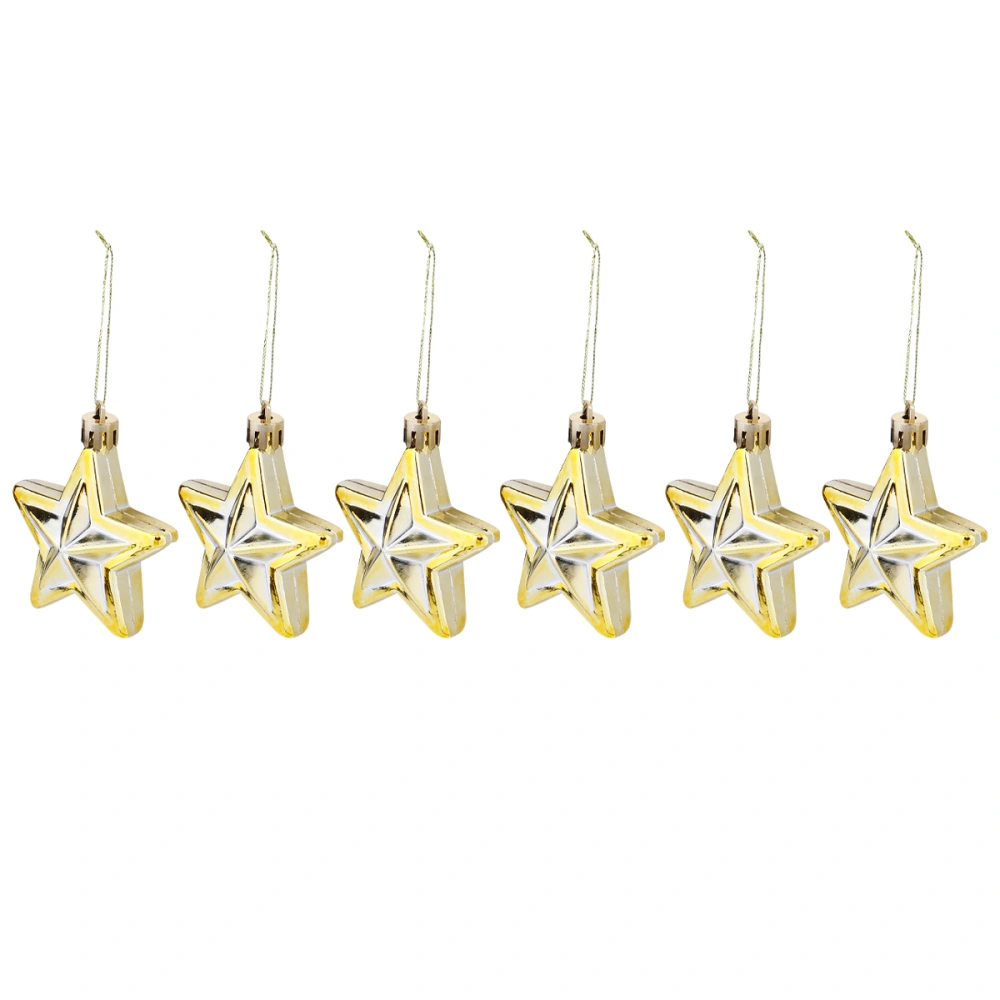 12pcs Funny Star Hanging Decor Pentagram Pendant Christmas Tree Ornament