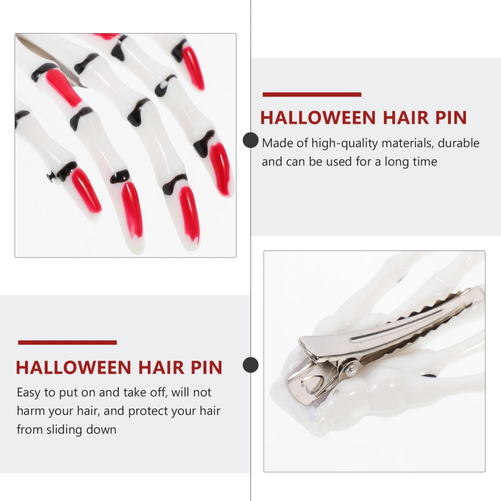 6pcs Halloween Hairpin Skeleton Hand Hair Grip Hand Bone Hair Holder Barrette