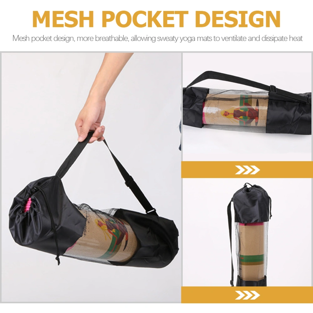 2Pcs Yoga Mat Carrying Bag Mesh Design Yoga Pad Pouch Single Strap Yoga Mat Carrier