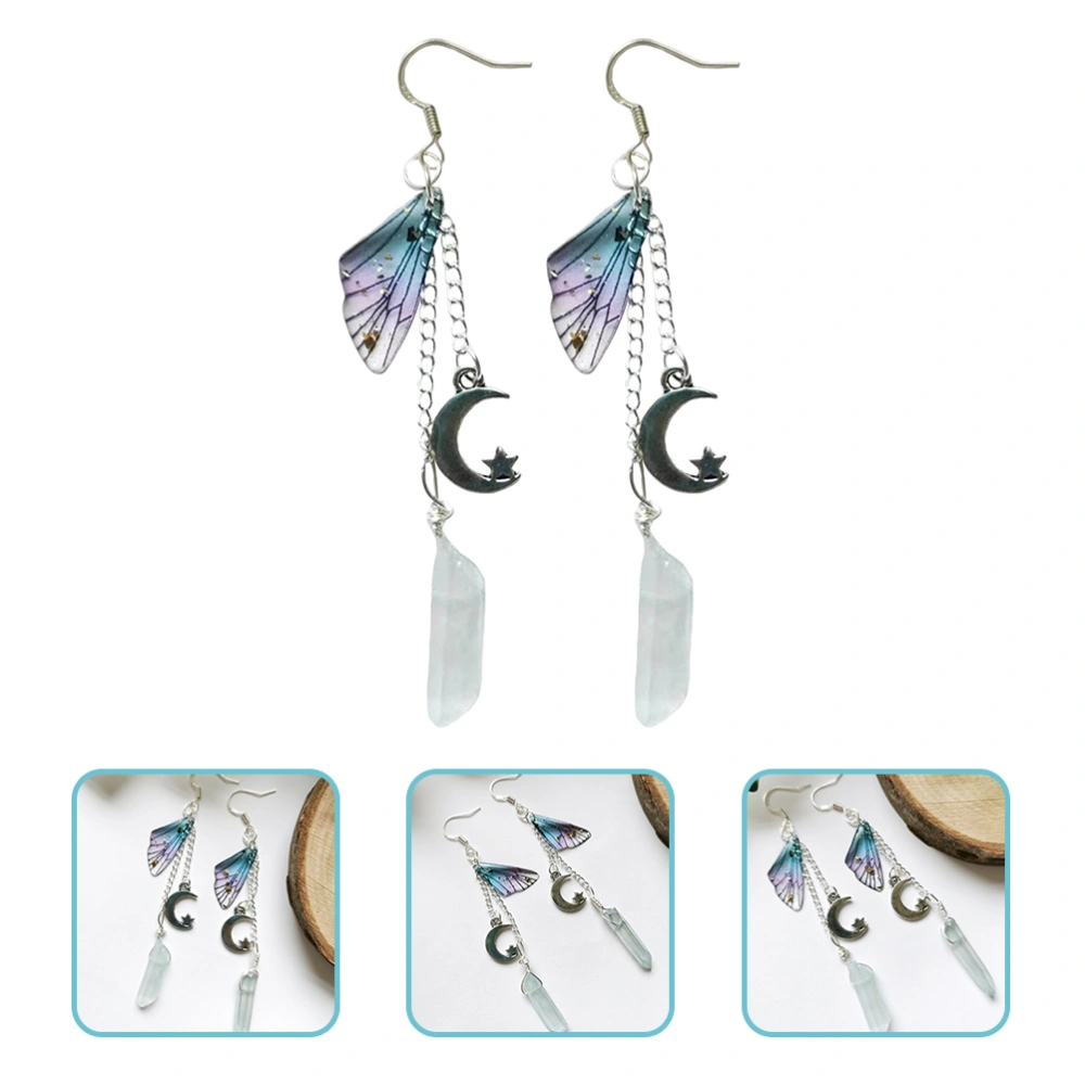 1 Pair Fairy Earrings Moon Charm Butterflies Drop Earrings Jewelry Dangle Jewelry for Women