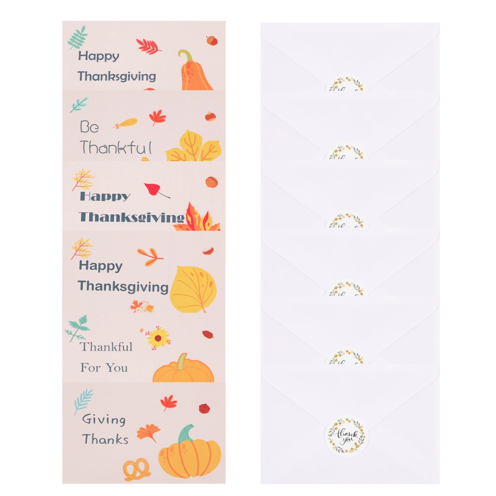 12 Pcs Exquisite Thanksgiving Greeting Cards With Envelopes And Stickers (Assorted Color)