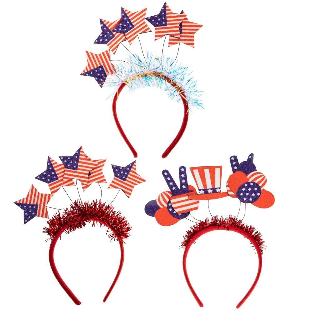 3pcs Lovely Star-shaped Hairbands Female Head Decors Party Costume Supplies