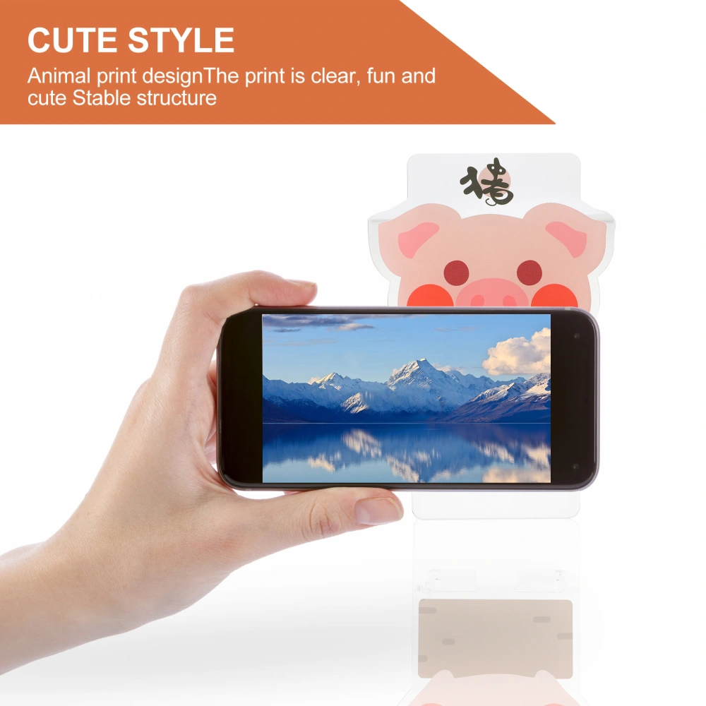 Cartoon Pattern Phone Holder Transparent Smartphone Stand Tablet Holder for Home Office