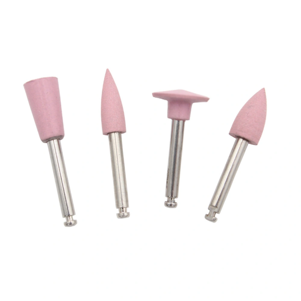 1 Set Teeth Polishing Kit Silicon Rubber Grinding Head Set Bending Machine Grinding Head Slow Grinding Bits Set Dental Materials Pink