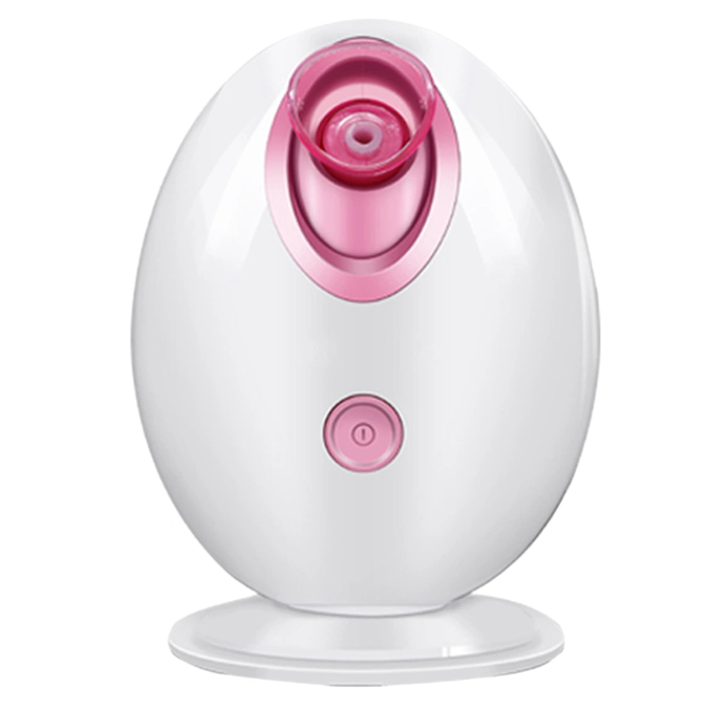 1PC Household Facial Steamer Portable Nano Face Humidifier Mini Egg Hot Spray Face Steamer Ion Water Supply Instrument for Women with UK Plug (White+Pink)