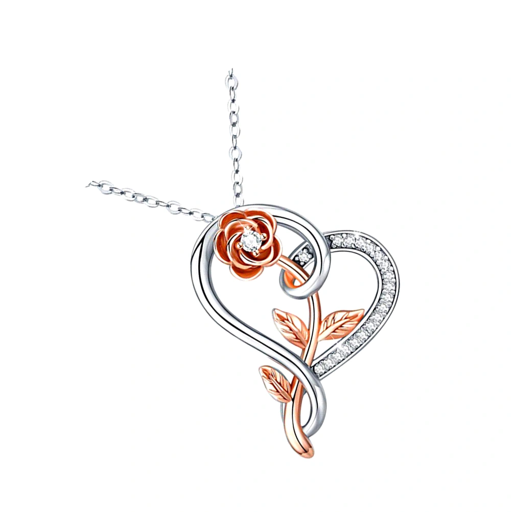 1pc Stylish Necklaces Heart Rose Necklaces Festival Gift Jewelry Gifts