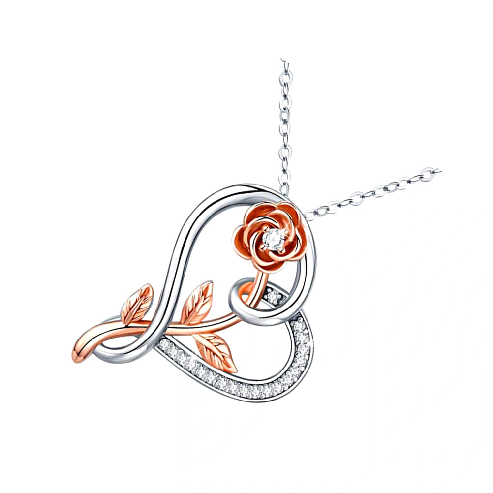 1pc Stylish Necklaces Heart Rose Necklaces Festival Gift Jewelry Gifts