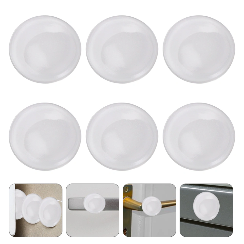 6pcs Transparent Door Stoppers Wall Protectors Round Door Handle Bumpers