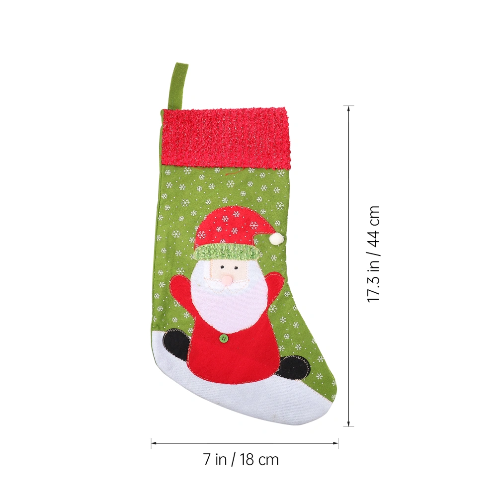 3Pcs Christmas Stockings Xmas Gift Bag Socks Candy Sweets Hanging Pouch