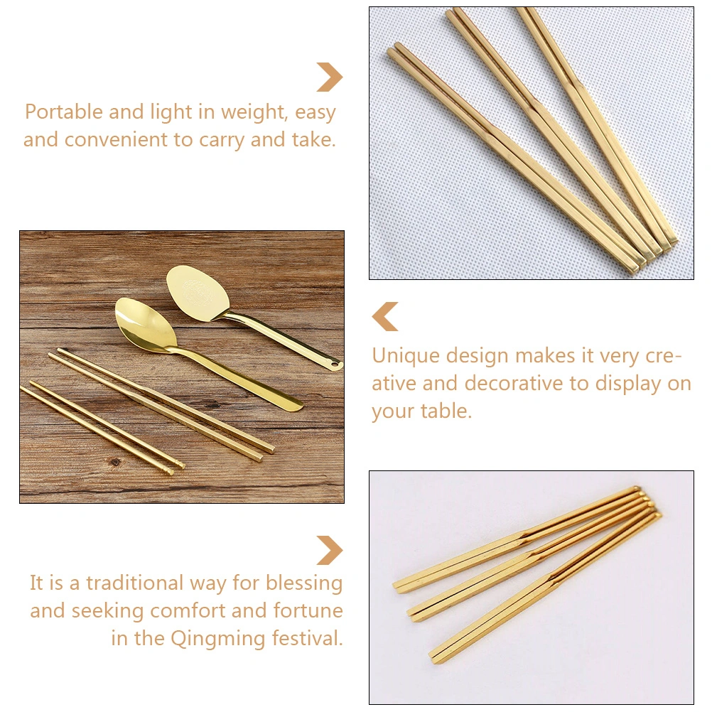 1 Pair Golden Chopstick Model Sacrificial Ornaments Sacrifice Worship Supplies