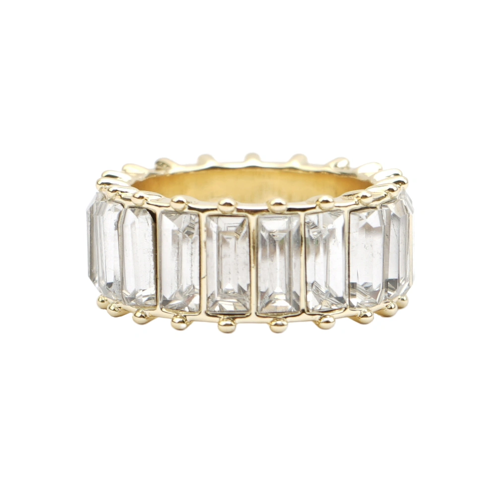 Female Rings Elegant Finger Rings Crystal Rings Finger Decoration Jewelry Rings White 7