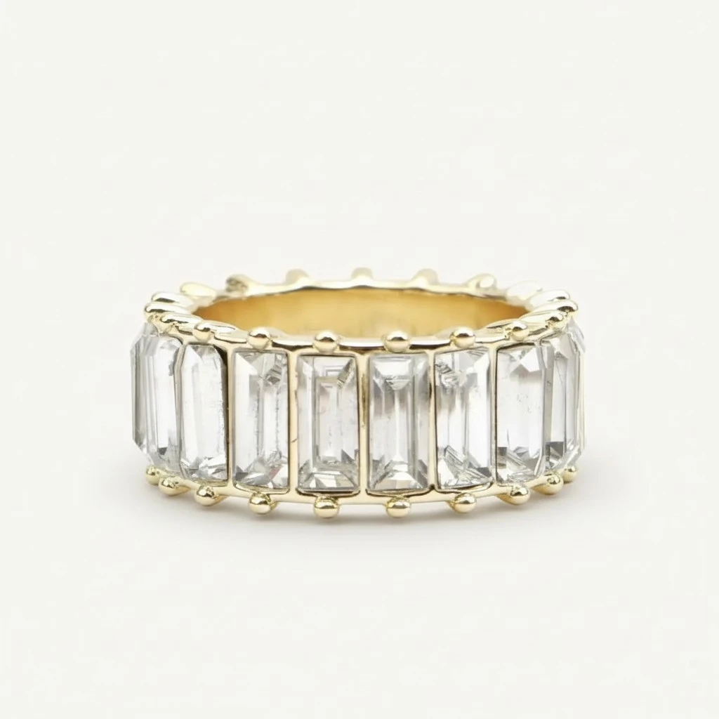Female Rings Elegant Finger Rings Crystal Rings Finger Decoration Jewelry Rings White 7