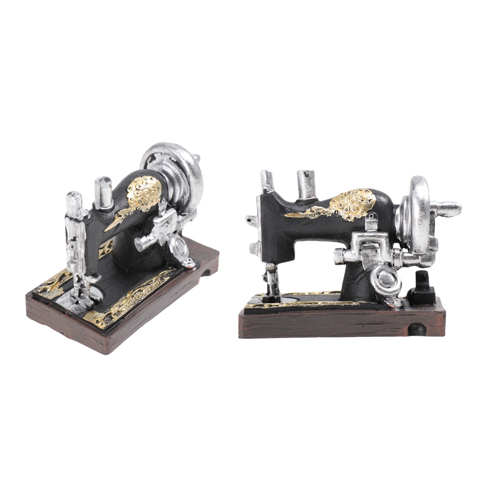 Vintage Sewing Machine Model Mini Sewing Machine Craft Resin Desktop Display Ornament Photo Props for Wine Cabinet Showcase Display