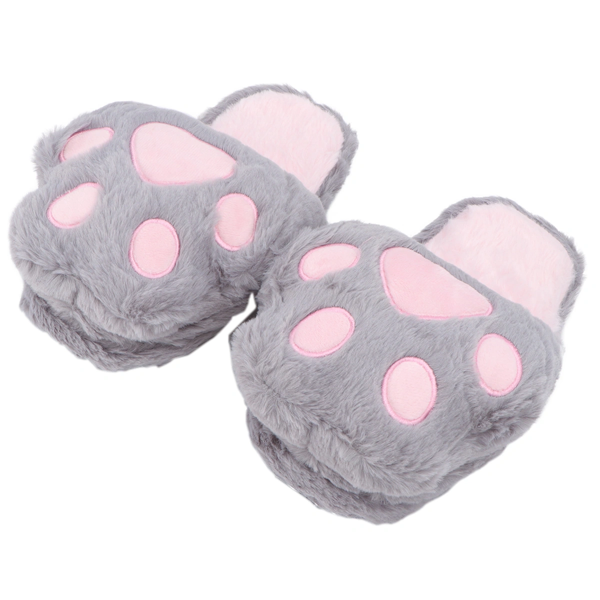 Pair Of Kids Men Women Claw Warm Cozy Plush Slippers Non-slip Home Indoor Winter Shoes House Slippers For Couples Size 38-39 (Light Grey)