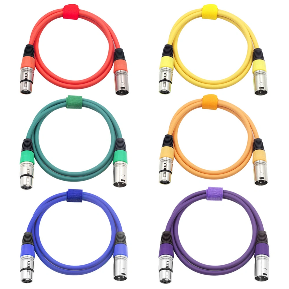 6PCS 2M DMX512 Microphone Cable Male to Female XLR Color Cable Instrument Cable Karaoke Cable - 6 Color(D)