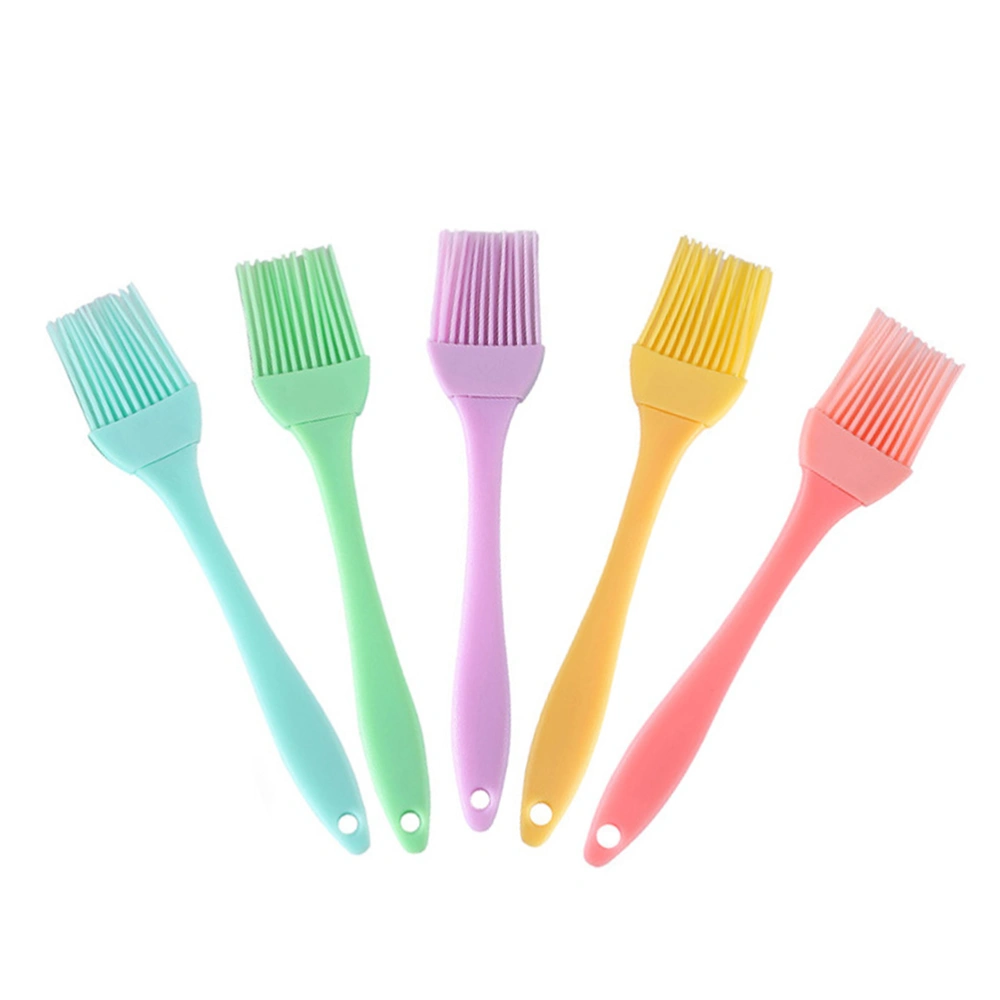 5pcs Portable Barbecue Brush High Temperature Resistance Baking BBQ Brush Baking BBQ Supplies for Home Kitchen (Yellow + Light Green + Purple + Light Blue + Pink)