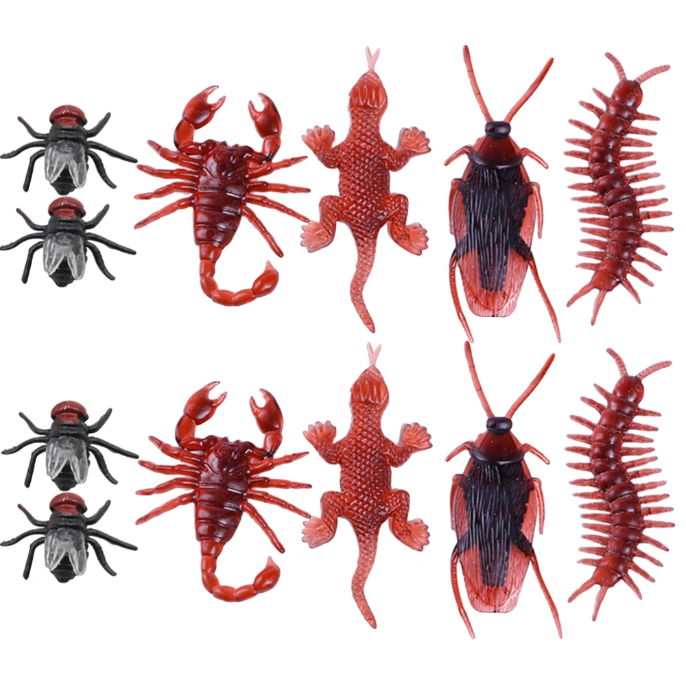 125pcs Realistic Toy Prank Joking Funny Gadgets Fake Centipede for April Fools Day (Fake Cockroach, Fake Scorpion, Fake Centipede, Fake Flies, Fake Gecko, Each 25pcs)