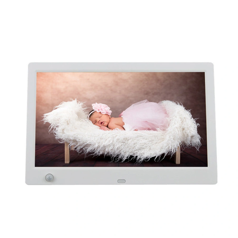 8 Inches Body Induction Digital Photo Frame Electronic Photo Frame White (with UK Plug)