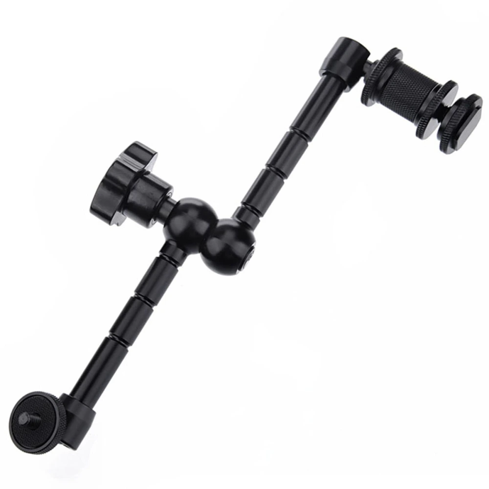 2pcs 11 Inch Adjustable Friction Articulating Arm and L Size Super Clamp for Mounting Monitor LED Light LCD Video Camera Flash Camera DSLR (Black)