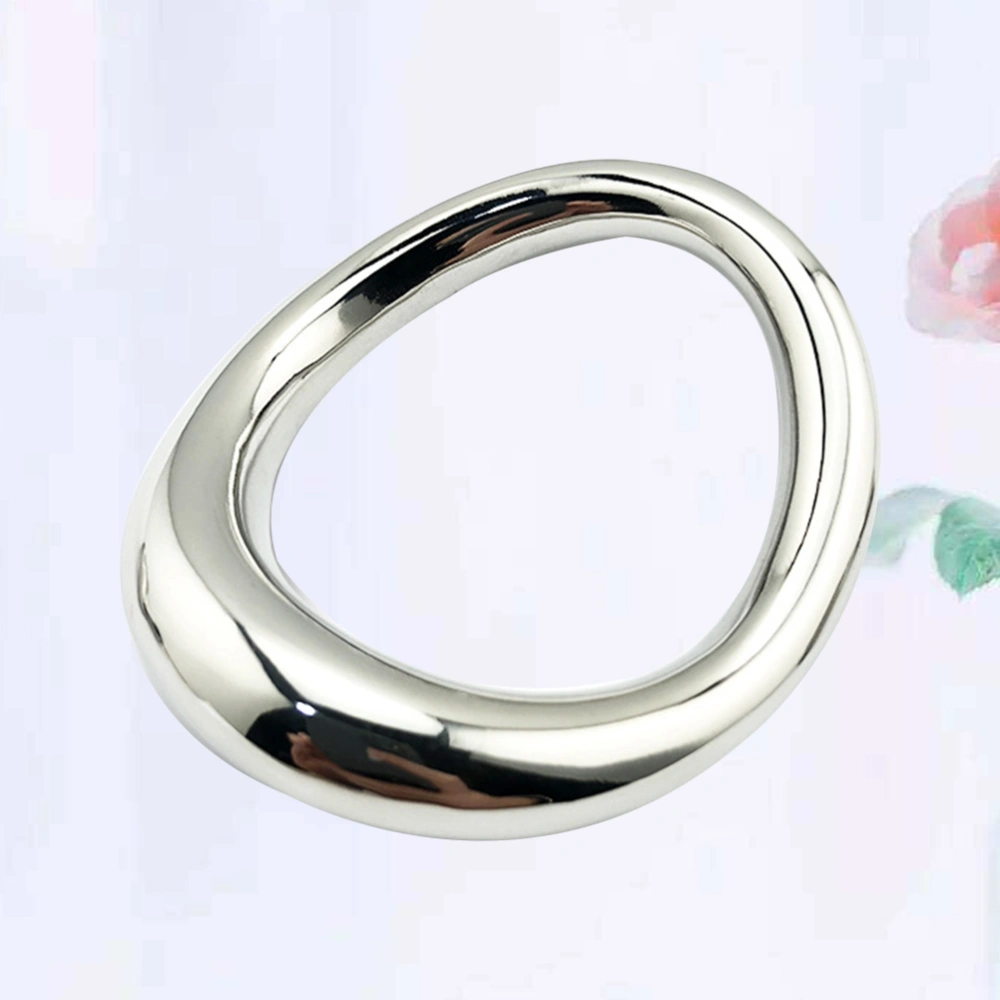 50mm Inner Diameter Stainless Steel Penis Wavy Rings Training Locking Sperms Rings Prolonging Climax Sex Toys (Silver, Large Size)