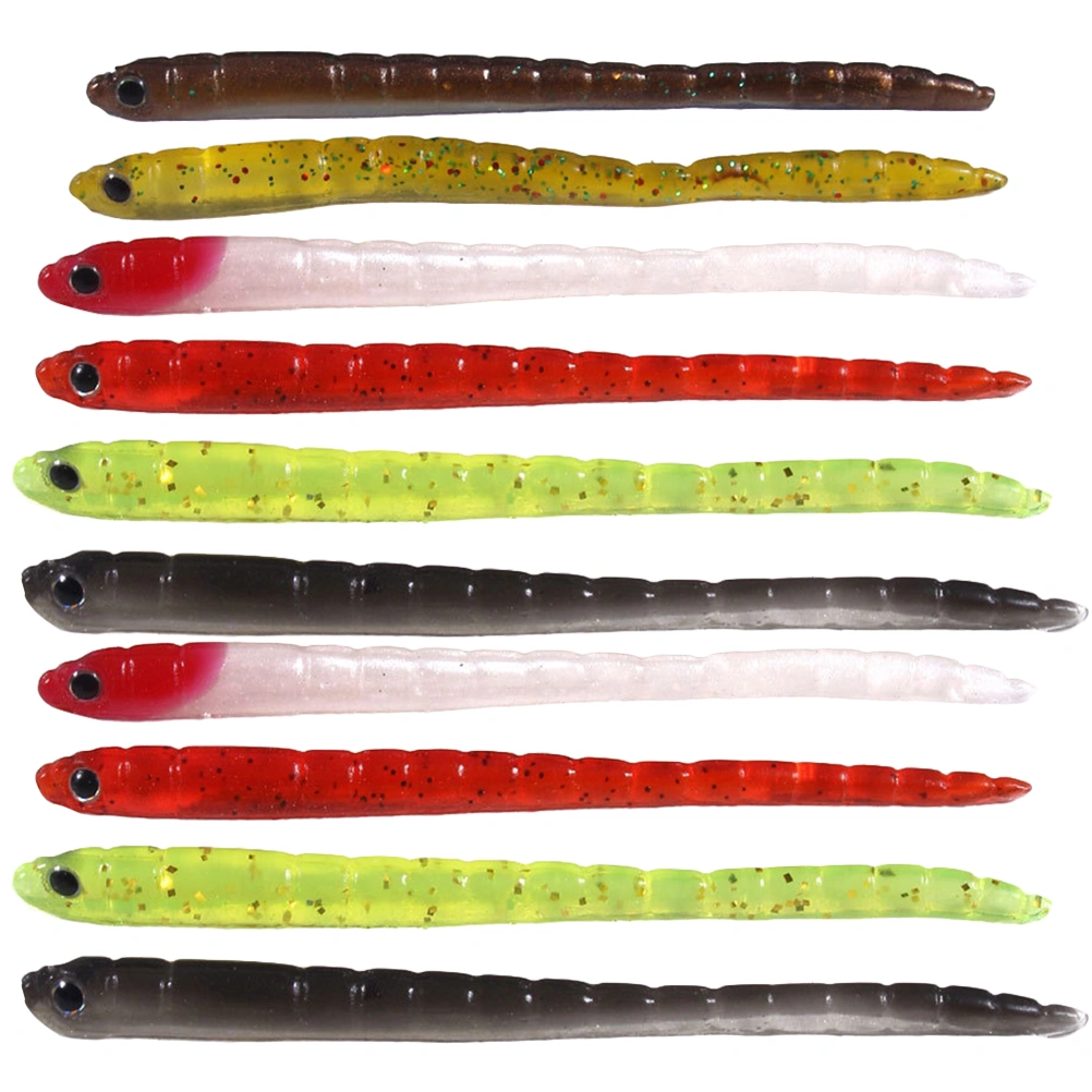 1 Bag of 10pcs Fishing Lures Lifelike Earthworm Fishing Baits Simulation Worms Lures