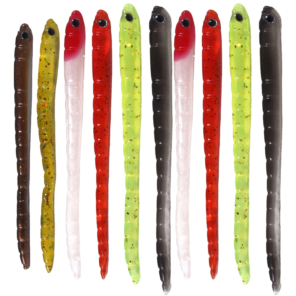 1 Bag of 10pcs Fishing Lures Lifelike Earthworm Fishing Baits Simulation Worms Lures