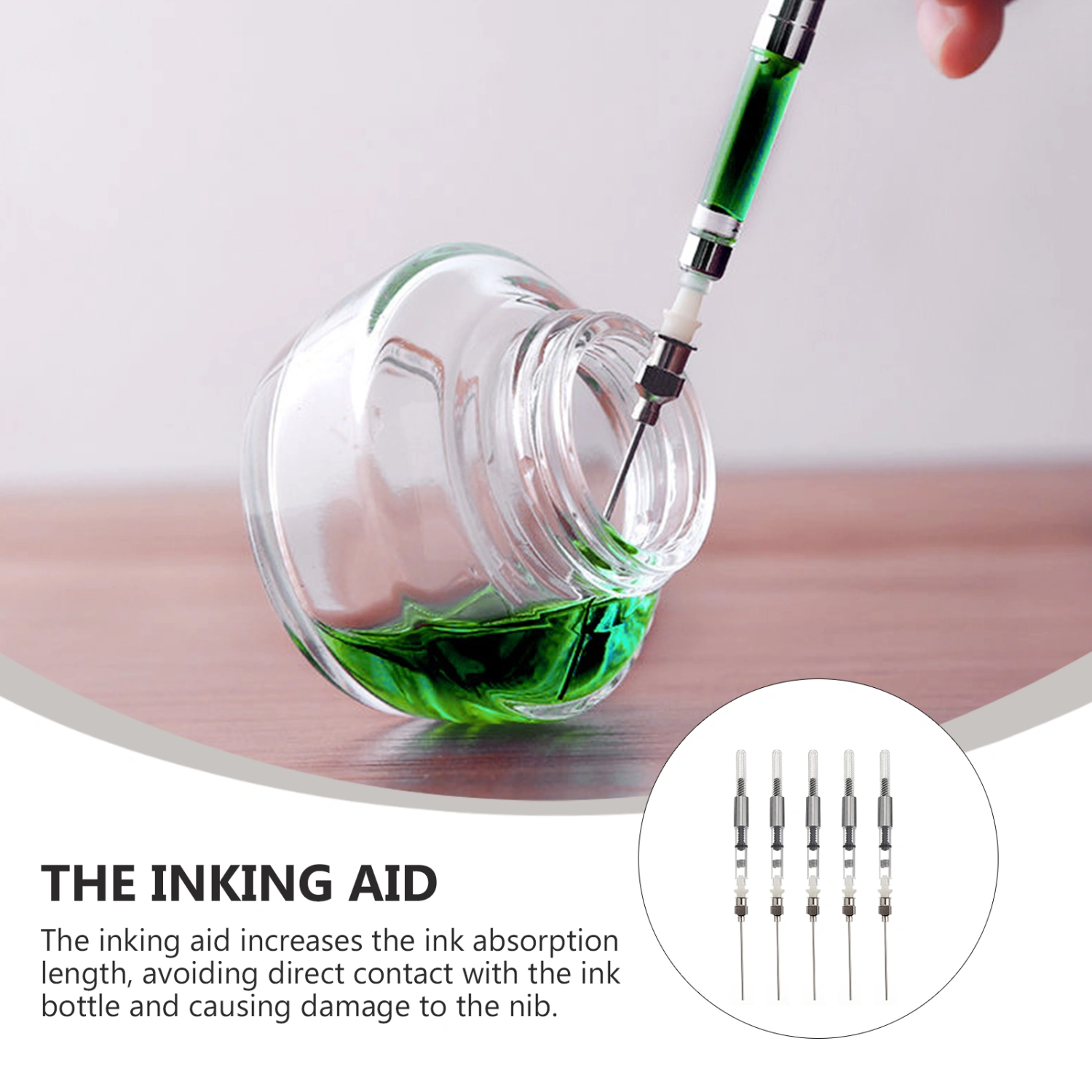1 Set/5pcs Useful Ink Device Fountain Pen Ink Fill Assistant School Supplies