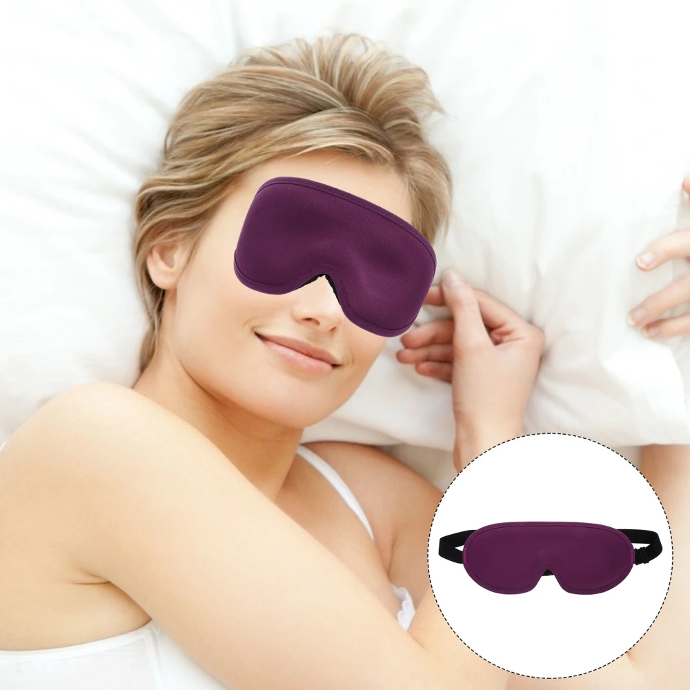 1Pc Breathable 3D Blindfold Elastic Memory Cotton Eye Shade Mask (Purple)