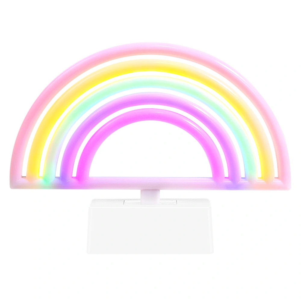 Mobestech Cartoon Rainbow Lamp Bedroom Bedside LED Night Light Table Lamp Decorative Light Without Battery