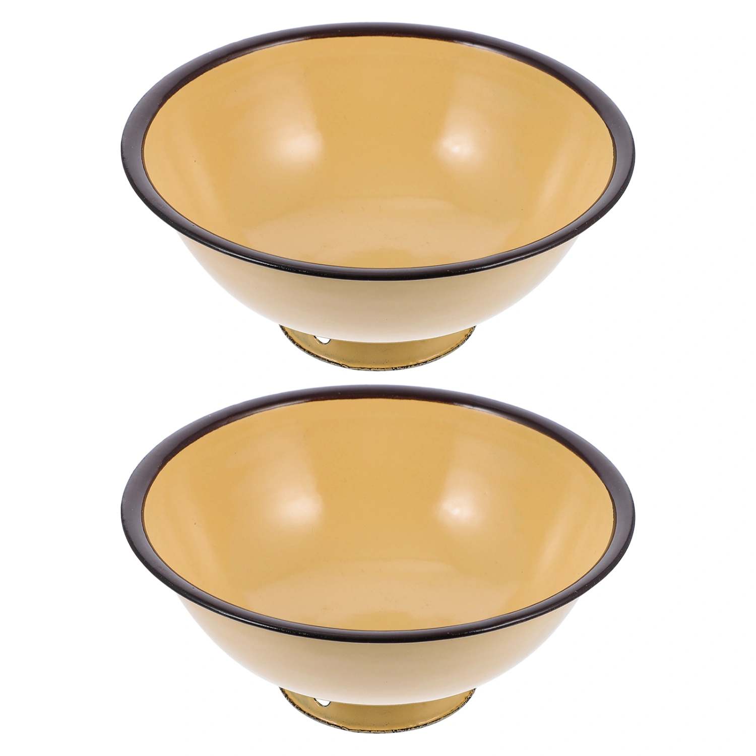 2 Pcs Multipurpose Storage Bowls Household Iron Enamel Bowls for Table