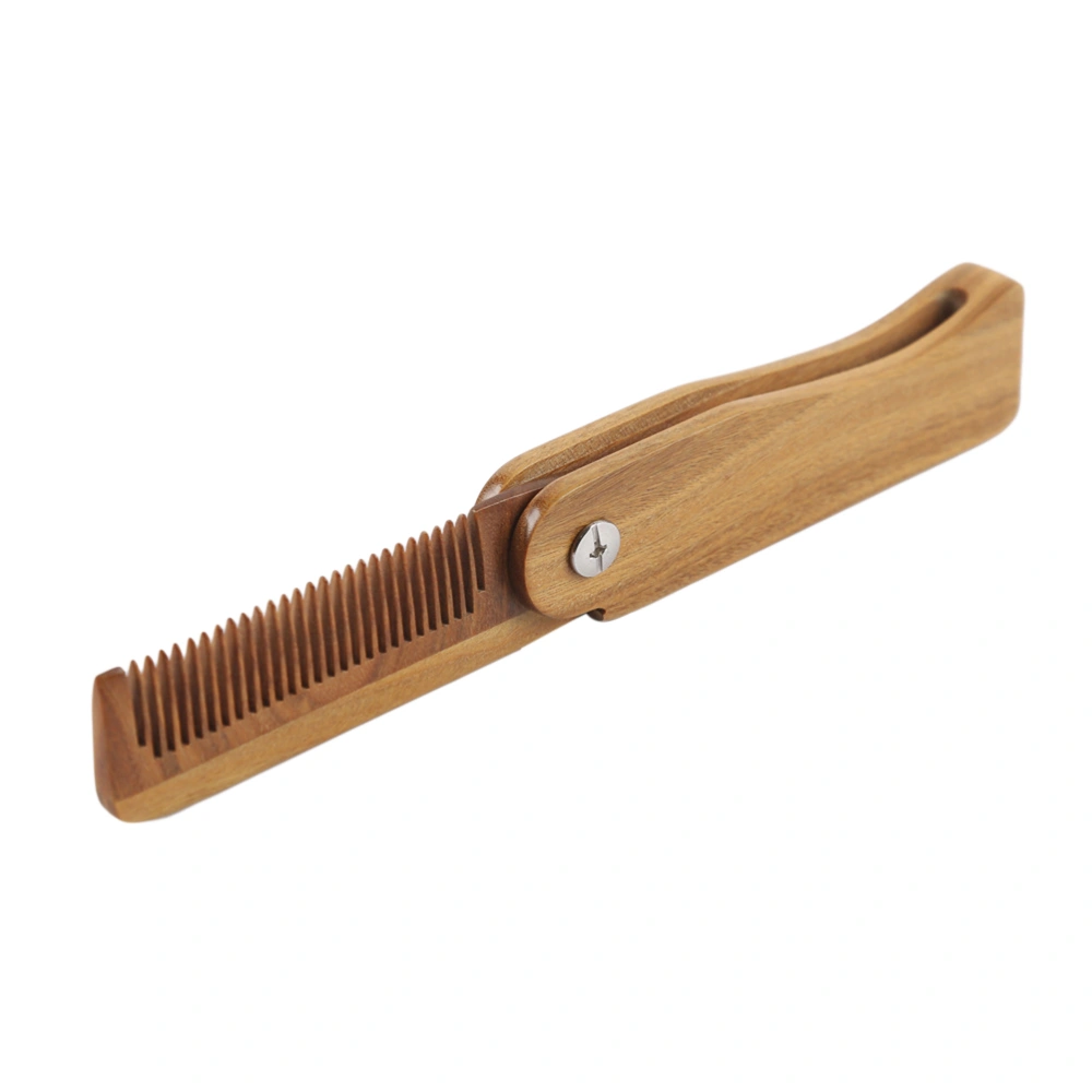 Folded Green Sandalwood Comb Anti-static Wooden Hair Comb Detangling Natural Green Sandalwood Comb Hair Care Massage Hair Wooden Brush with Handle