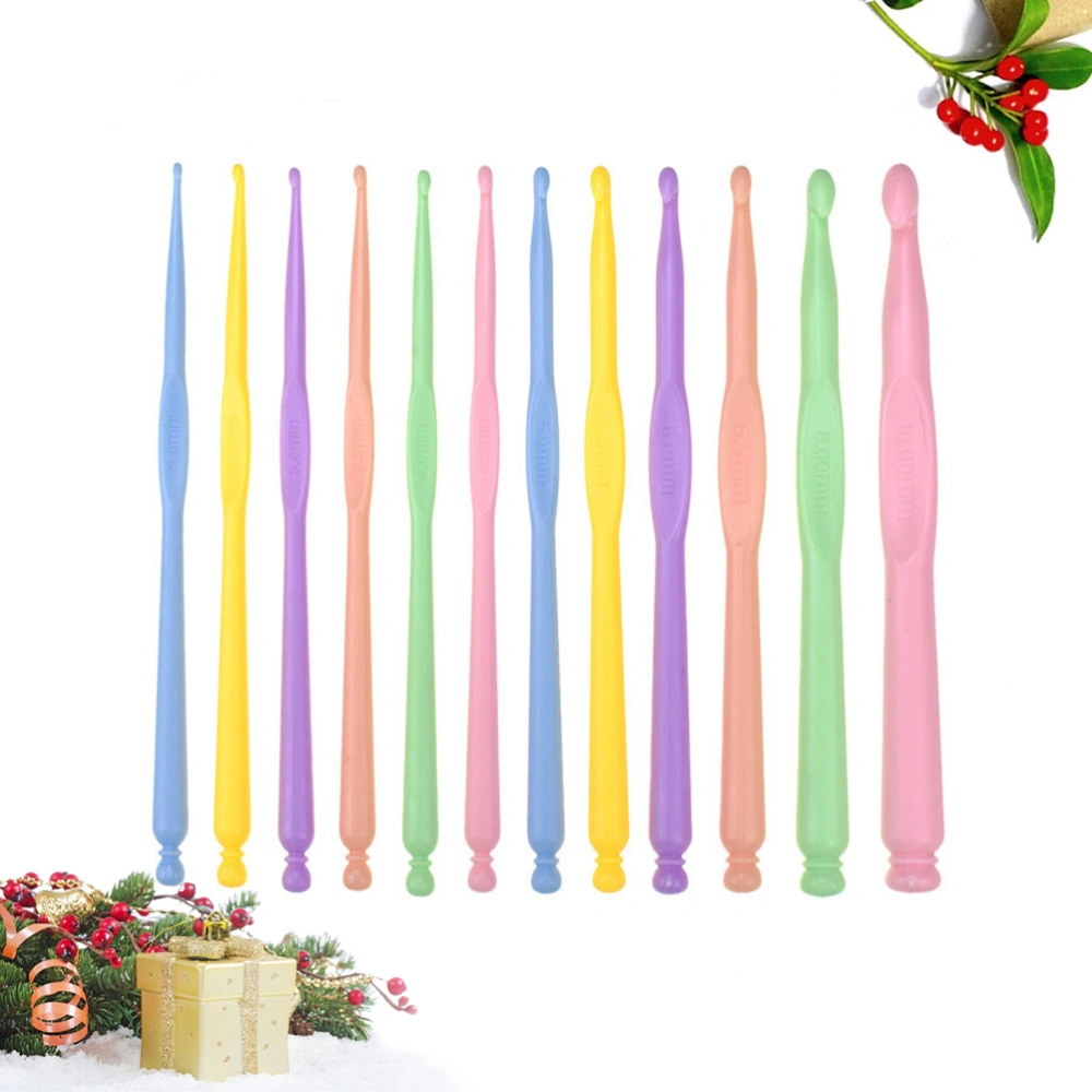 12PCS Plastic Knitting Needle Crochet Hook DIY Weaving Supplies