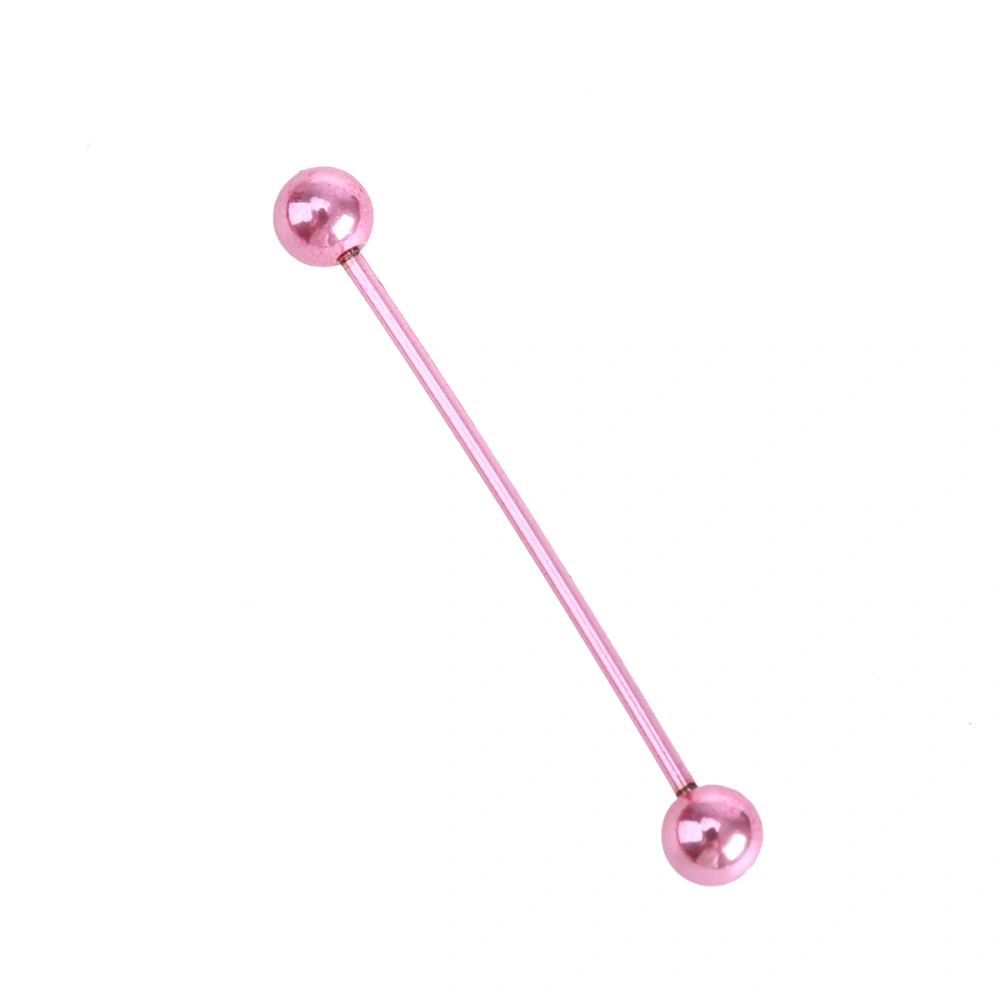 Allergy Free Stainless Steel Industrial Barbell Piercing Jewelry Piercing Earring Ear Bone Earring (Pink)