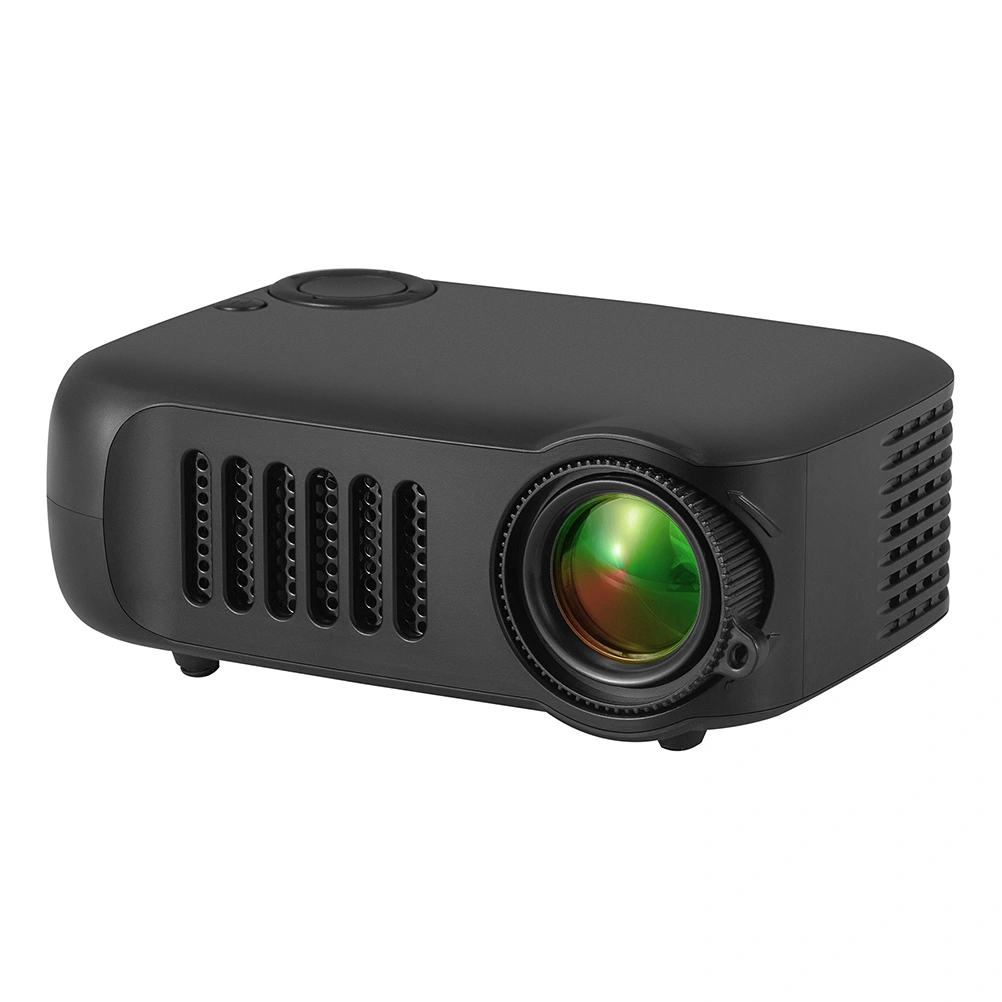 Mini Household Projector Family Cinema Portable Projector Accessories with EU Plug (Black)