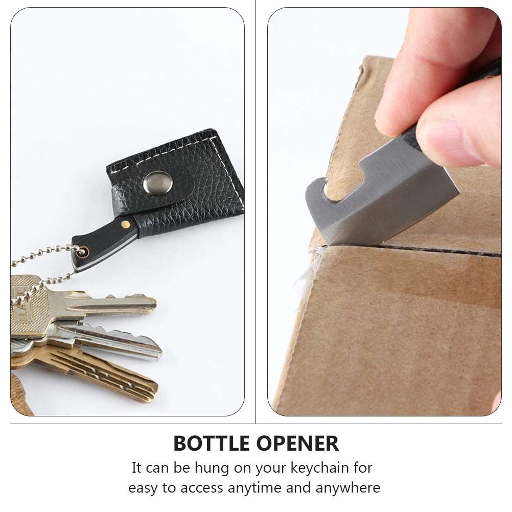1 Set Mini Keychain Cleaver Mini Kitchen Portable Box Cutter Bottle Opener