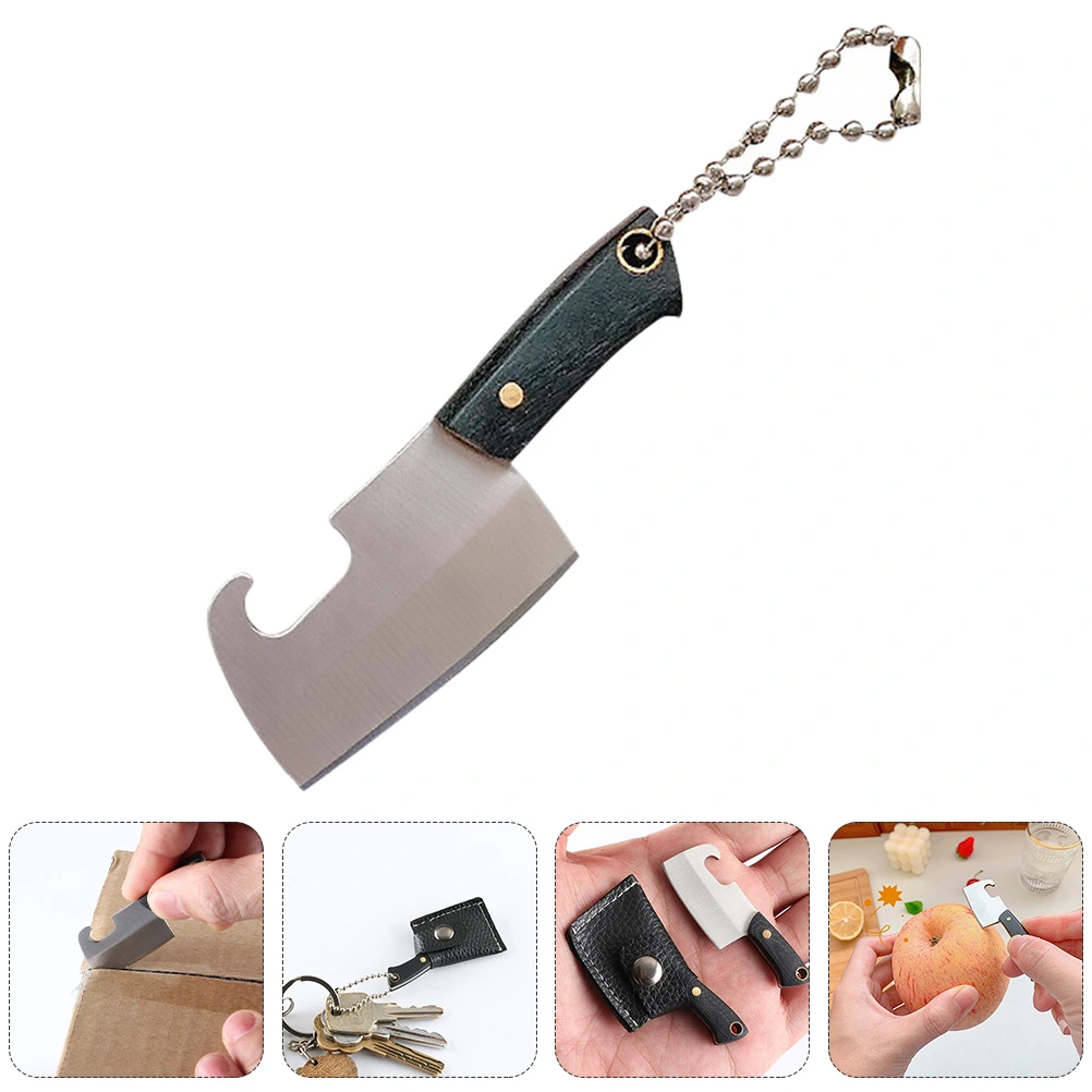 1 Set Mini Keychain Cleaver Mini Kitchen Portable Box Cutter Bottle Opener