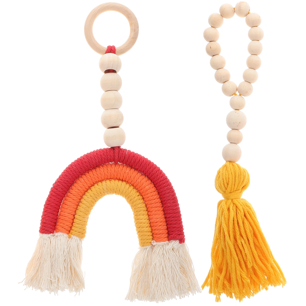 2pcs Hanging Rainbow Tassel Decorations Baby Bedroom Decor Hanging Wall Pendant