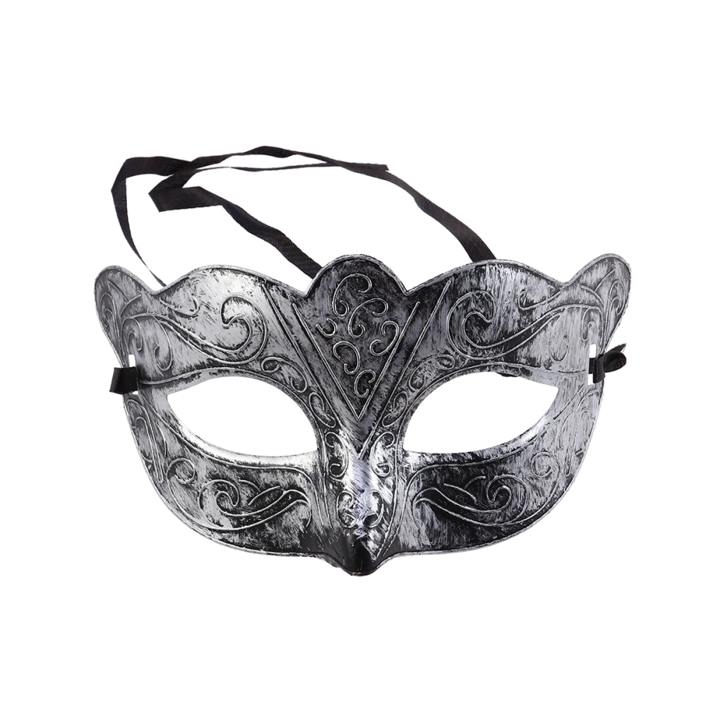 4pcs Vintage Mask Half Face Mask Costume Prop Accessory for Masquerade Cosplay Costume Party Performance (Silver)