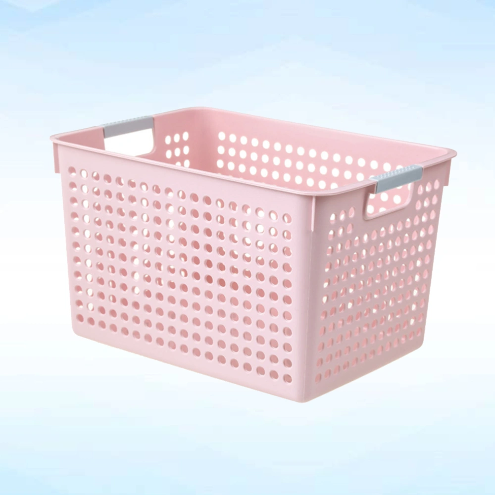 Hollow Storage Basket Home Household Multifunction Storage Basket Desktop Storage Container Organizer (Pink)