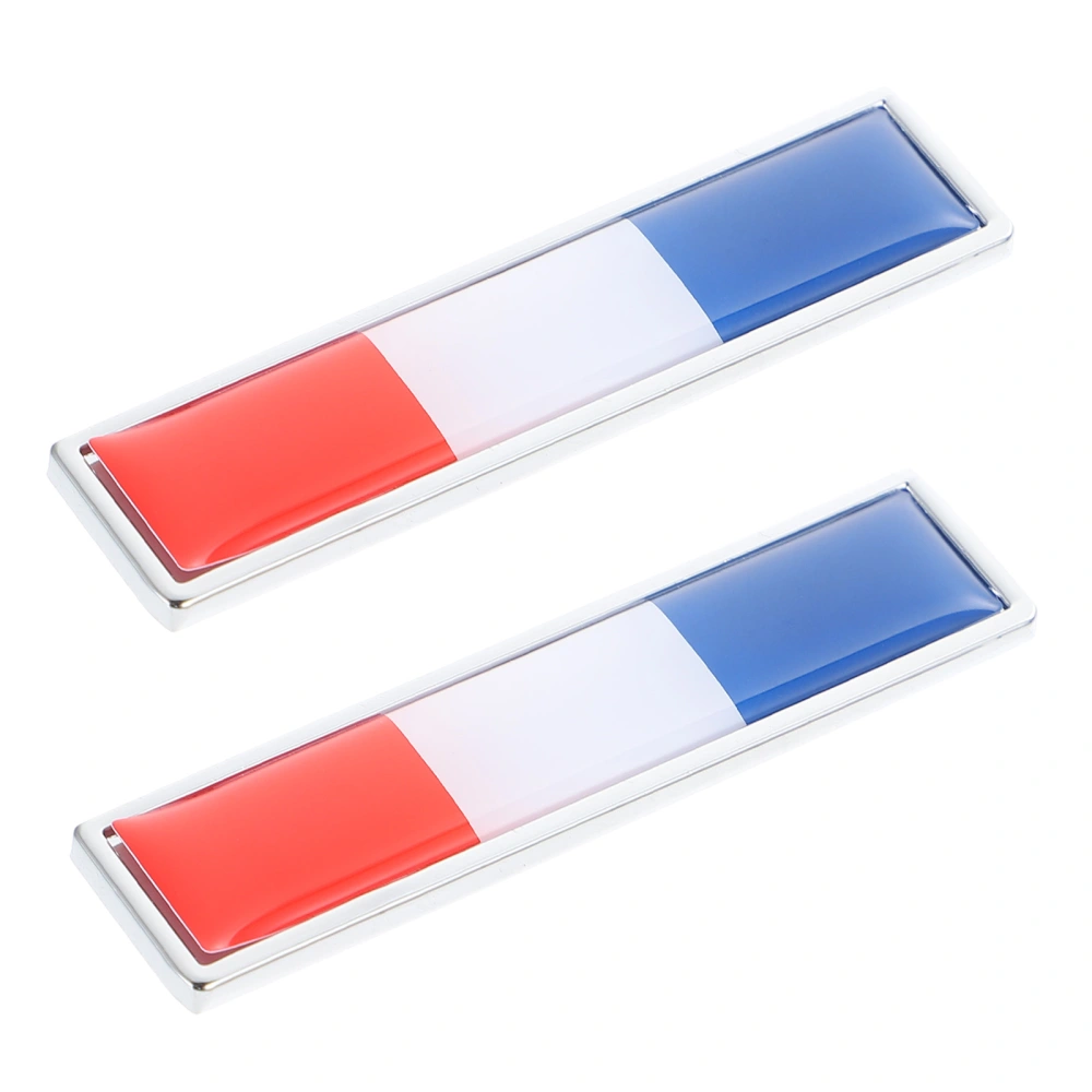 2pcs Car Decorative Sticker Nation Flag Theme Sticker Door Decorative Metal Decal